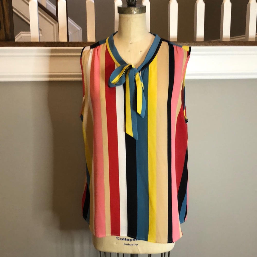 Sleeveless Bow Front Blouse
